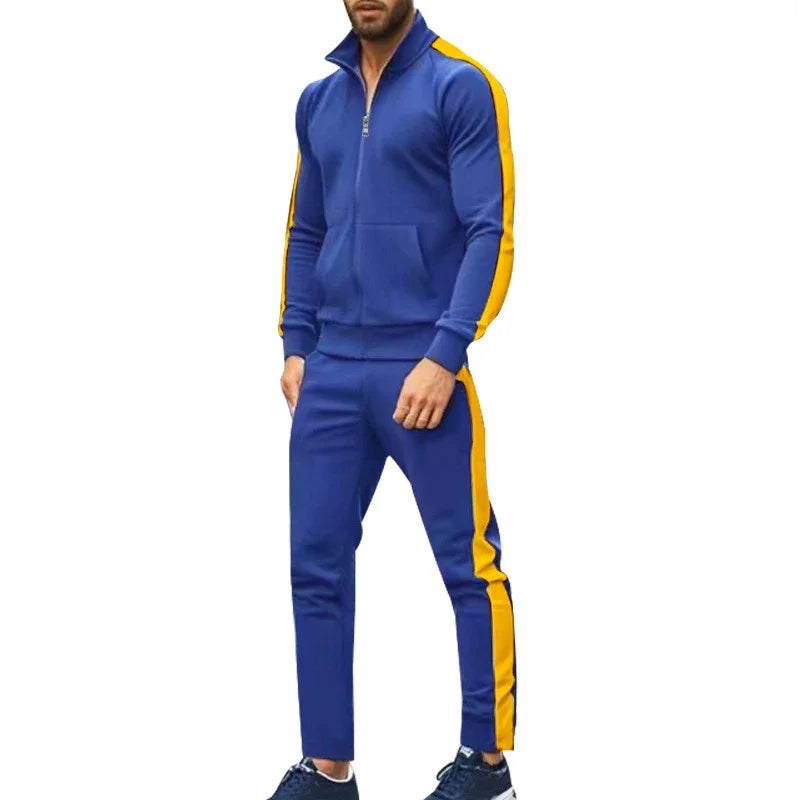 Casual Tracksuits Mens Autumn Fashion Side Striped Jackets And Pants Two Piece Sets For Men Sports Fitness Sweatsuits Streetwear