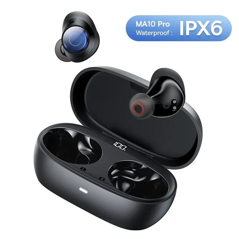 Бездротові навушники Baseus Bowie MA10 Pro ANC 48dB гібридне ANC Bluetooth 5.3 навушники IPX6 водонепроникність 4 мікрофони ENC спортивні навушники