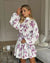 White Elegant Mini Shirt Dress Women Fashion Ruffles Lantern Sleeve Dresses For Women 2025 Vintage Print Lace Up Robe Femme