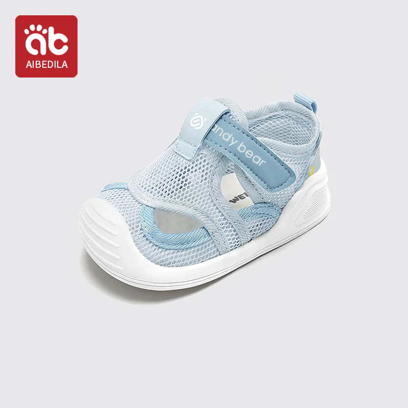 AIBEDILA Baby Boys Girls Summer Mesh Sandals Outdoor Sports Shoes Breathable Closed Toe Velcro Walking Shoes