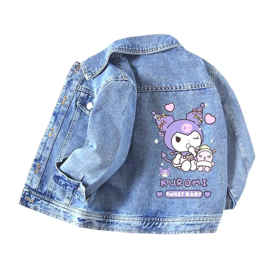 Милі дівчата Kuromi джинсова куртка пальто Sanrio аніме мультфільм косплей весна діти корейська мода верхній одяг Каваї дитячий одяг