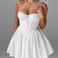 Summer dress 2025 Women Sexy White Lace Dressses Embroideryed Bodycon Mini Dress Korean Fashion Ruffle Dresss Lace Up Fish Bone