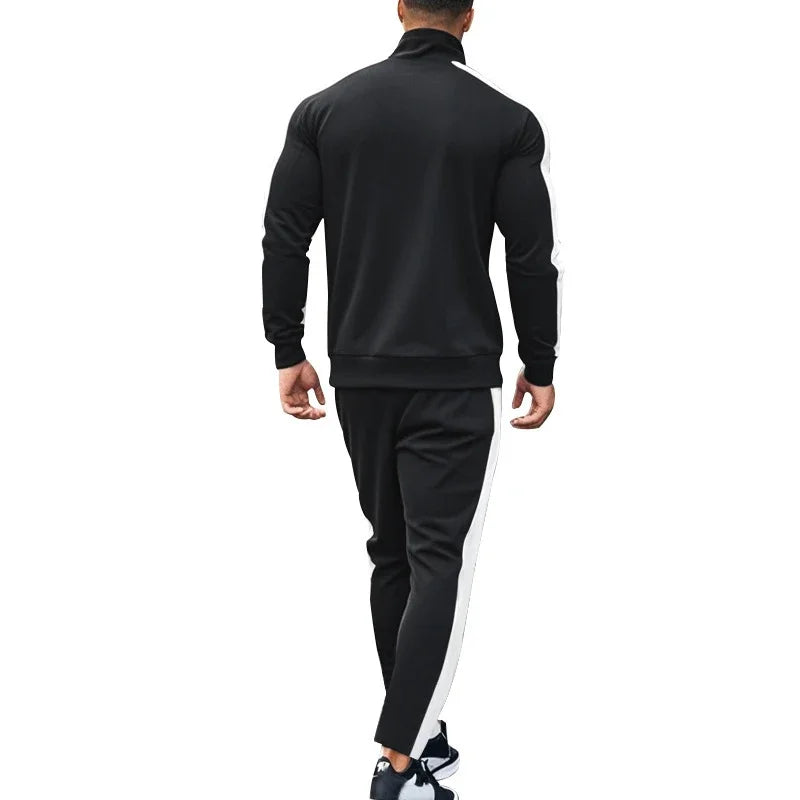 Casual Tracksuits Mens Autumn Fashion Side Striped Jackets And Pants Two Piece Sets For Men Sports Fitness Sweatsuits Streetwear