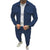 Men Two-piece Suit Set Winter Thick Warm Casual Suit Outfit Long Sleeve Coat Long Trousers Set Fashion Men's Activewear Outwear