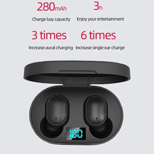 E6S TWS бездротові навушники Спортивні водонепроникні Bluetooth 5.0 стерео гарнітура з мікрофоном для Iphone Xiaomi Vivo Oppo