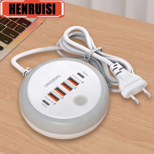 50W подовжувач з кількома портами USB C, розетка Type C, швидка зарядка, настінний зарядний пристрій USB адаптер для iPhone12 13, швидка зарядка мобільного телефону