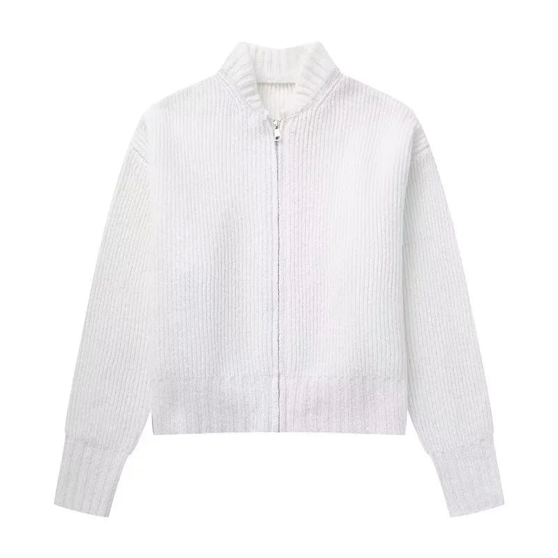 TRAF Sweater Cardigan for Women jacket tricots Coat Knit Outerwears Autumn Winter 2024 Woman Fashion Knitwear Cardigan for Woman
