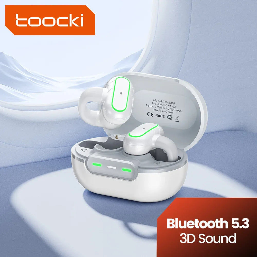 Навушники Toocki Clip-Ear Wireless Bluetooth 5.3, навушники з шумозаглушенням, сенсорним керуванням, подвійним мікрофоном, водонепроникність IPX5