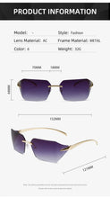 Unisex hip-hop sunglasses, irregular personality, frameless sunglasses, fashionable and trendy metal glasses