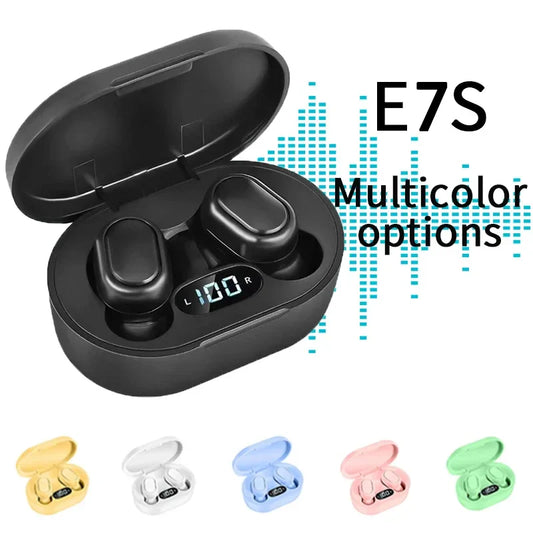 Нові бездротові навушники E7S TWS 5.2 з LED-дисплеєм, HiFi Bluetooth, водонепроникні спортивні бездротові навушники з мікрофоном, вкладиші для Xiaomi