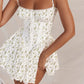 Sexy Lace Floral Corset Short Dress Women's Slip White Yellow Casual Bandage Dresses Female Clothing Party Birthday Summer 2025