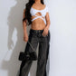 Wide Leg Jeans Cargo Pants Sexy Women High Waist Elegant Streetwear Denim Casual Straight Trousers