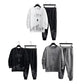 Pockets Jogging Suit Men's Mountain Print Casual Tracksuit Set with O-neck Sweatshirt Jogger Pants for Autumn Winter Men