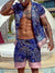 Beach Style Casual Two Piece Mens Outfits Set Summer Fashion Striped Short Sleeve Lapel Shirts and Shorts Suits for Men Clothing