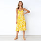 Summer New Women Sexy Sling Pocket Button Dot Beach Dress 2024 Female Bohemia Holiday Retro Fashion Solid Color Women's Clothing