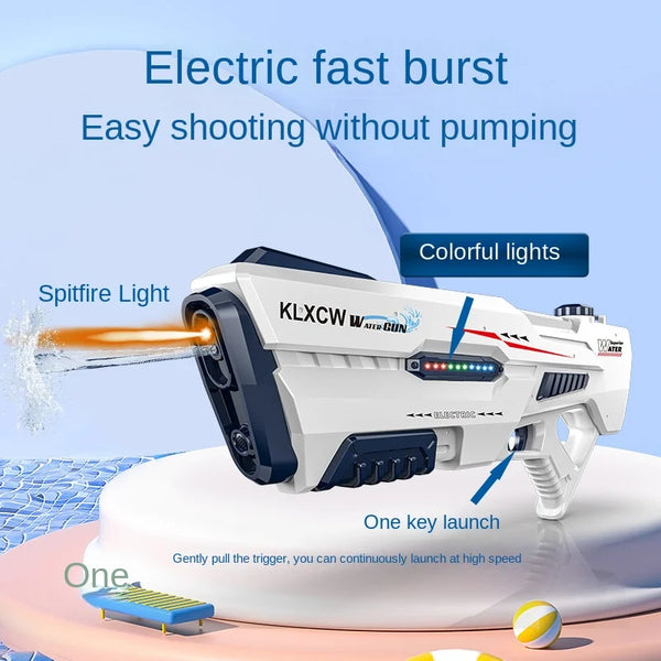 Summer Pool Toy Automatic Absorbing Water Gun Integrated Manual and Automatic Watergun Electric Water Gun with Lighting Toy Gun