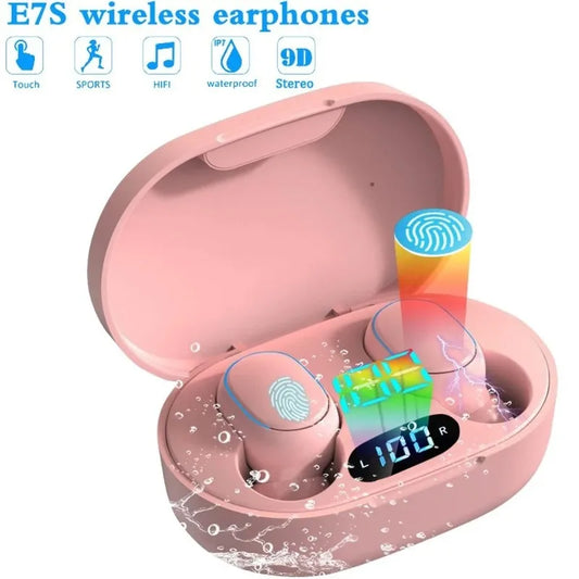 E7S TWS бездротові навушники 5.0 Bluetooth HIFI навушники з без втрат звуком Спортивні водонепроникні навушники для всіх смартфонів