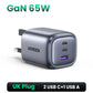 UGREEN 65W GaN зарядний пристрій Quick Charge 4.0 3.0 USB C зарядний пристрій для iPhone 16 15 14 Pro Max ноутбука Macbook Air планшета PD швидка зарядка