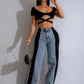 Wide Leg Jeans Cargo Pants Sexy Women High Waist Elegant Streetwear Denim Casual Straight Trousers
