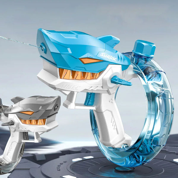 Summer Water Gaming Toy Fully Automatic Continuous Fire Watergun Shark Electric Water Gun Large Capacity Water Spray Gun