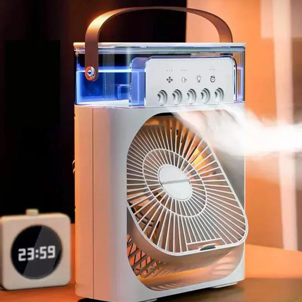 NEW Portable Fan Air Conditioners USB Electric Fan LED Night Light Water Mist Fun 3 In 1 Air Humidifie For Home