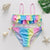 2-8Y New Fashion Kid Unicorn Design Bikini Set Lovely Two Pieces Child Swimwear Cute Girl Flouncing Swimsuit Summer Beachwear
