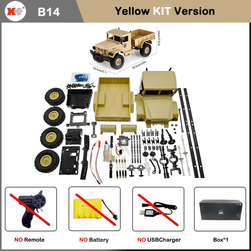 WPL B14 RC автомобіль 1/16 2.4G пульт дистанційного керування 4WD позашляховик для скелелазіння з LED підсвіткою електричний багі позашляховий RC вантажівка іграшка подарунок для хлопчиків