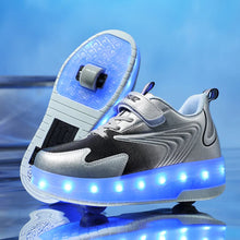 Boys Girls Roller Shoes LED Light Up USB Charging Children Roller Skate Casual Skateboarding Shoes Sports Shoes Kids Sneakers