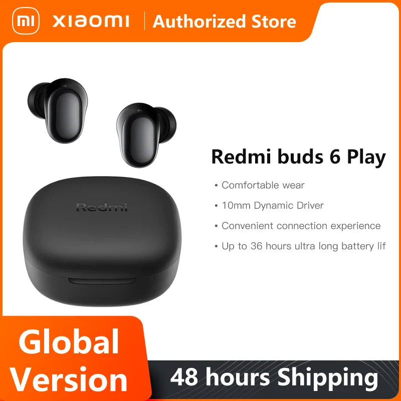 Навушники Xiaomi Redmi Buds 6 Play Bluetooth 5.4 TWS, 10 мм динамічний драйвер, AI шумозаглушення для дзвінків