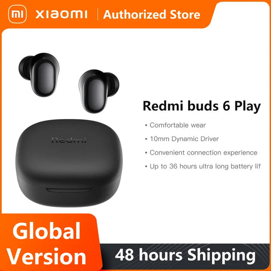 Навушники Xiaomi Redmi Buds 6 Play Bluetooth 5.4 TWS, 10 мм динамічний драйвер, AI шумозаглушення для дзвінків