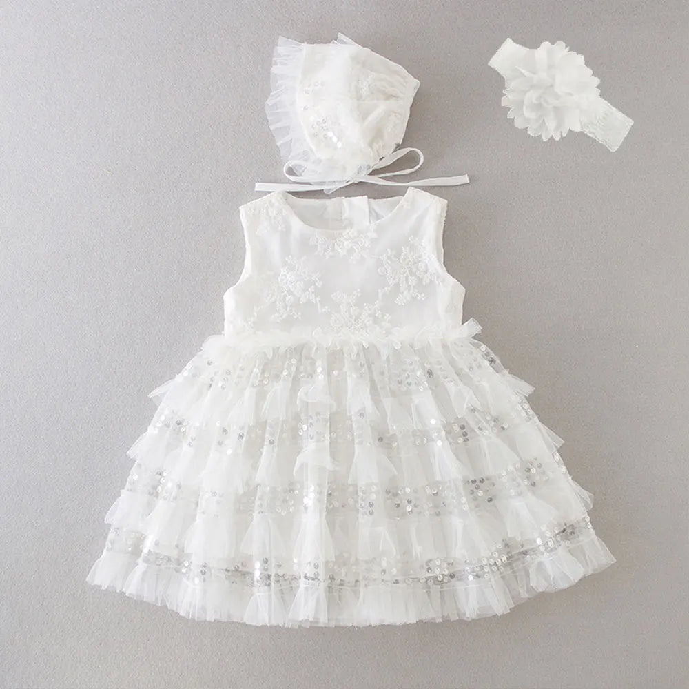 HETISO New Baby Girl Baptism Dresses Toddler Christening Gowns Children's Clothes Summer Birthday Wedding Dress for Newborn 3-24