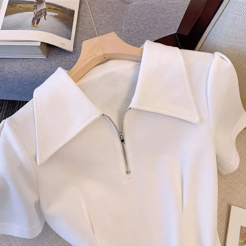 Polo dress female summer niche design the new 2022 to receive A word skirt waist temperament show thin little leisure платье y2k