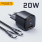 VOLTME USB C настінний зарядний блок 20W Power Delivery + QC3.0 USB A подвійний порт швидкої зарядки Type C для iPhone 15 14 13 12 Pro Max
