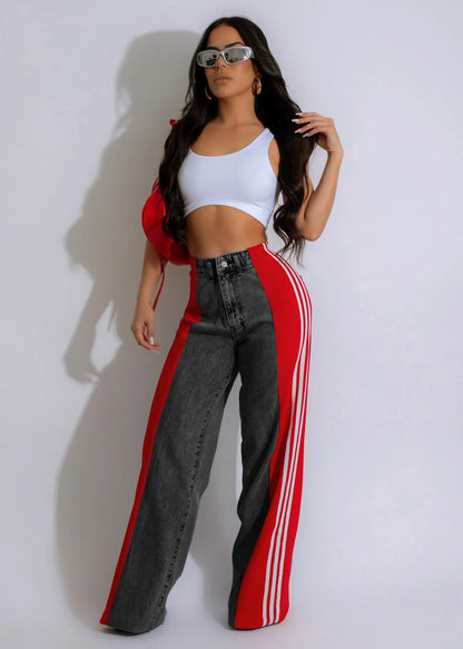 Wide Leg Jeans Cargo Pants Sexy Women High Waist Elegant Streetwear Denim Casual Straight Trousers