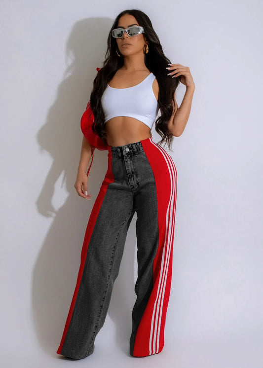 Wide Leg Jeans Cargo Pants Sexy Women High Waist Elegant Streetwear Denim Casual Straight Trousers