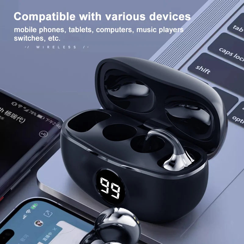 Бездротові Bluetooth навушники Xiaomi Redmi з кістковою провідністю, гарнітура HiFi, навушники-вкладиші з LED цифровим дисплеєм та сенсорним керуванням для смартфона