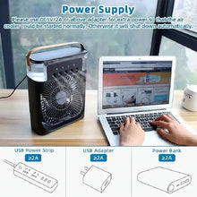 NEW Portable Fan Air Conditioners USB Electric Fan LED Night Light Water Mist Fun 3 In 1 Air Humidifie For Home