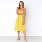 Summer New Women Sexy Sling Pocket Button Dot Beach Dress 2024 Female Bohemia Holiday Retro Fashion Solid Color Women's Clothing