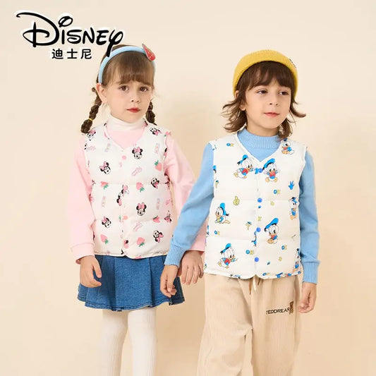 Disney Children's cartoon Mickey Mouse Minnie Down Vests Warm Coats