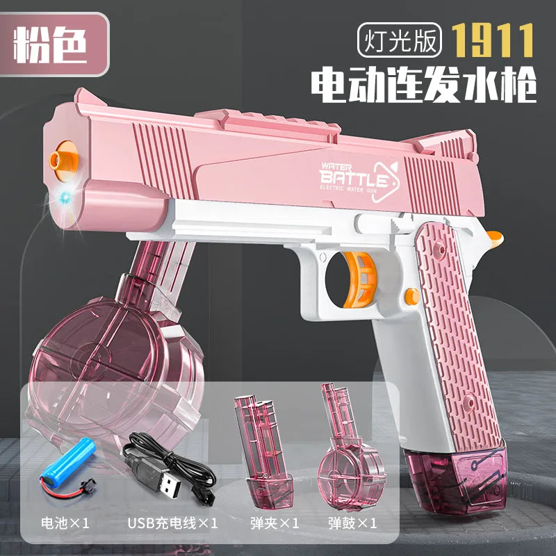 Electric water gun with fully automatic suction and continuous firing large capacity water sucking shooting water playing summer
