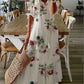 Spring Summer New 2024 Women's Casual Sweet Loose Sexy V-neck Drawstring Fashionable Printed Long Sleeved Dress