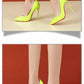 Temperament 12cm Super High Thin Heels Shoes Women Pumps Pointed Toe Colorful Patent Leather Stiletto Wedding Shoe Size 45