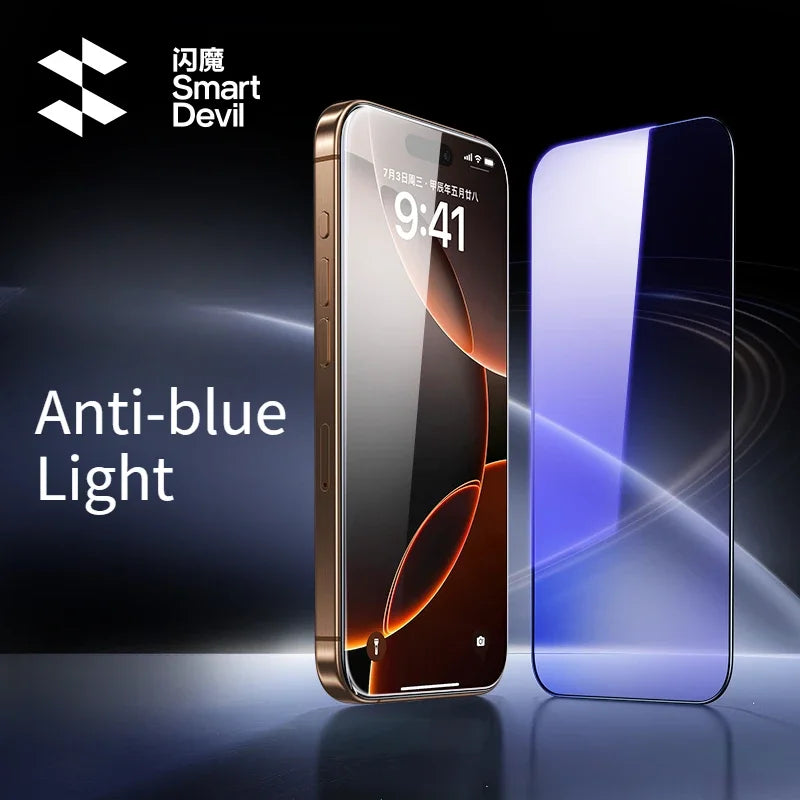 SmartDevil повноекранне загартоване скло для iPhone 16 Pro Max 16Pro Захисне скло для iPhone 15Pro 15 Pro Max HD Антиблакитне світло