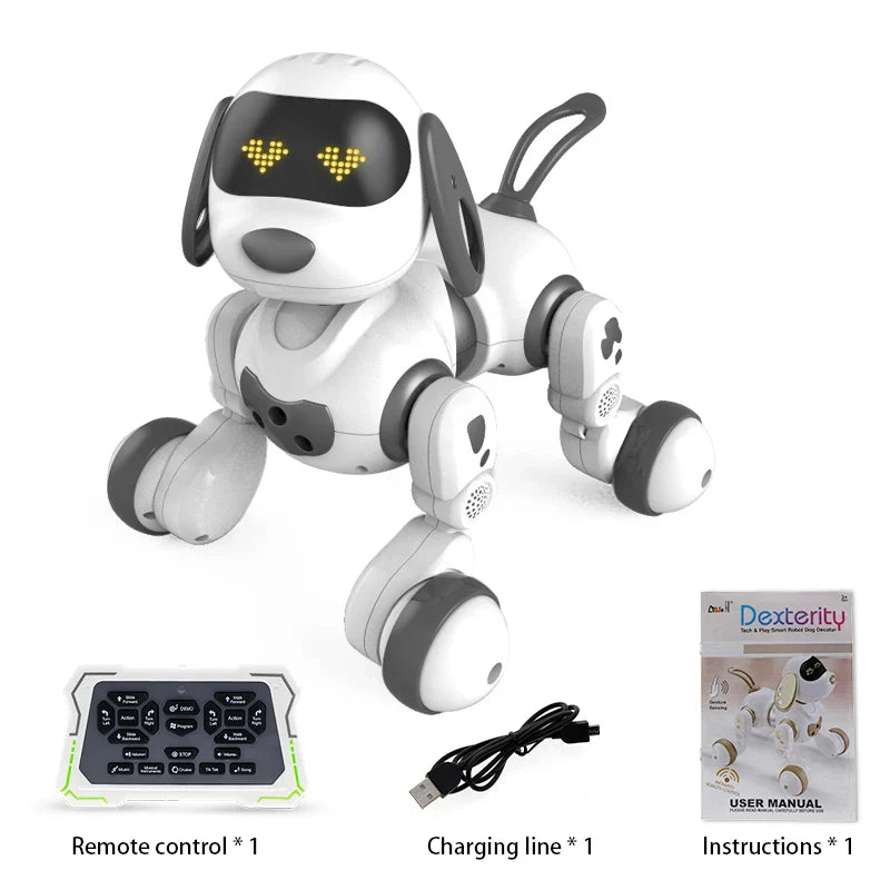 Funny RC Robot Electronic Dog Stunt Dog Voice Command Touch-sense Music Song Robot Dog for Boys Girls Children's Toys 18011