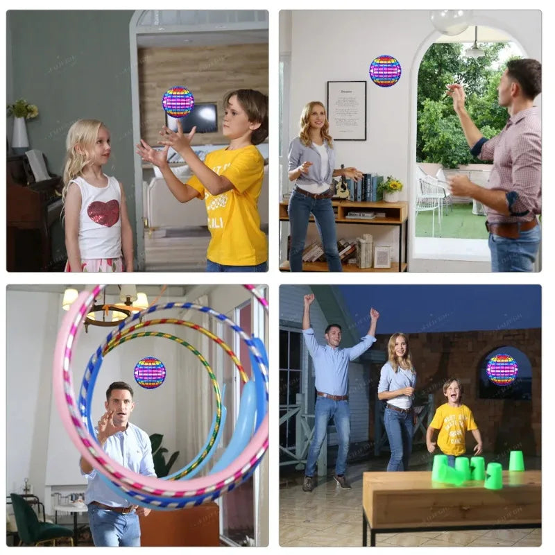Магічний літаючий м'яч Pro Mini з підсвіткою LED, дистанційним керуванням, ручним керуванням, бумеранг-спіннер іграшки для дорослих і дітей, подарунки