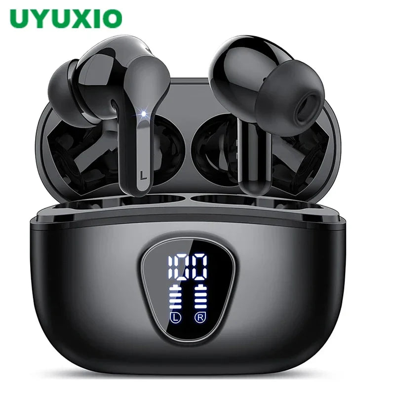 Нові бездротові навушники HiFi стерео BT5.3 з ENC шумозаглушенням, 48 годин роботи, LED-дисплей, IP7 водонепроникні навушники