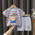 Kids Stripe T-Shirt + Shorts 2-Piece Clothing Set Summer Baby Boy Girl Cotton Cartoon Pajama Casual Tracksuit Clothes Suit 0-6 Y