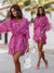 Elegant Summer Ruffl Mini Dress Office Dress for Women's Casual Bat Sleeve Flowers Print Bohemian Beach Vacation Sundress Women