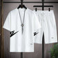 Men's casual sports suit, Korean style short-sleeved shirt + quarter pants, fashion high-end two-piece set, new summer 2025