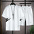 Men's casual sports suit, Korean style short-sleeved shirt + quarter pants, fashion high-end two-piece set, new summer 2025